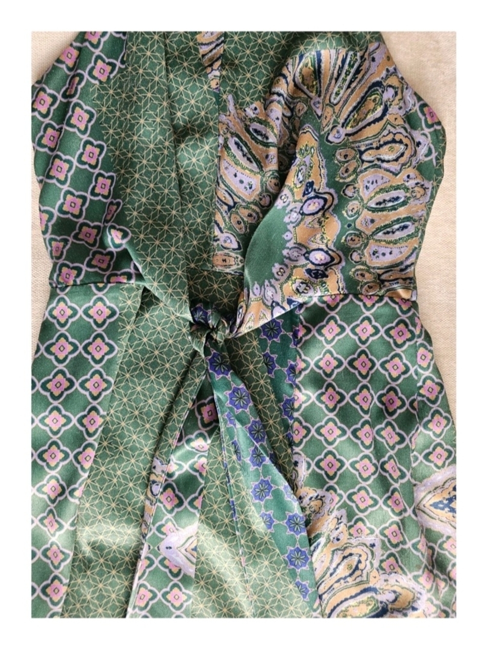 House of Harlow 1960 X Revolve Green Paisley Halter Midi Dress with Side Slit - Picture 5 of 9